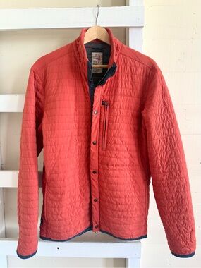 Relwen men’s quilted jacket orange coat medium